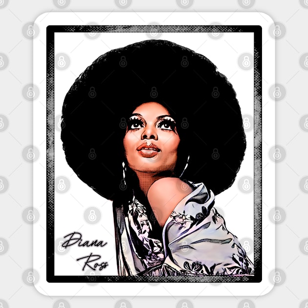 Vintage Diana Ross Grunge Style Sticker by Mr.FansArt